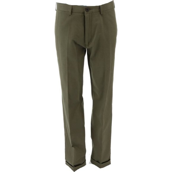 NWT LANDS' END MEN'S TAILORED FIT NO IRON CHINO PANTS FOREST MOSS (GREEN) 37 - Picture 1 of 8